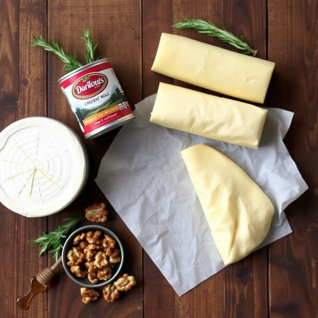 Brie and Crescent Roll Ingredients