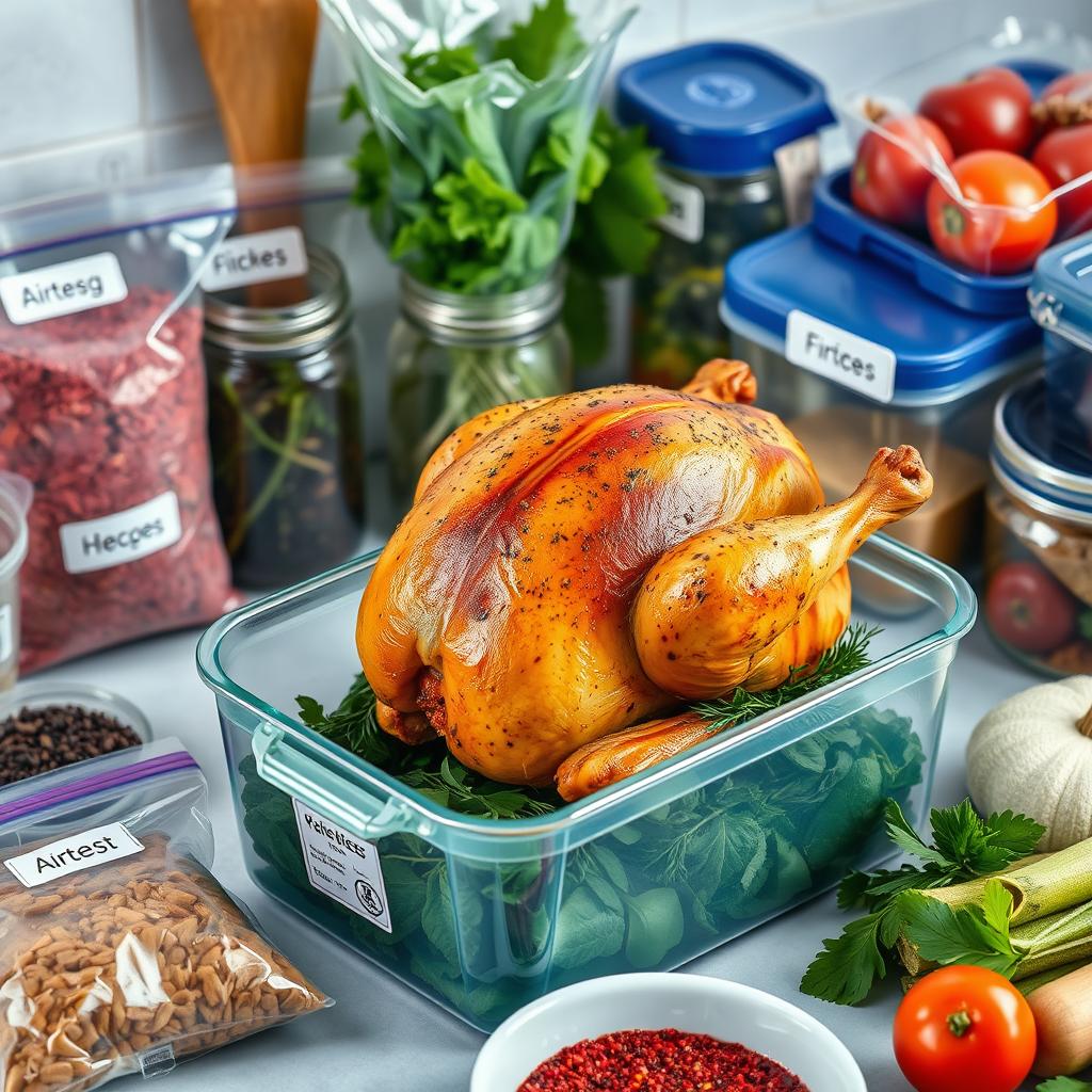 Rotisserie chicken storage