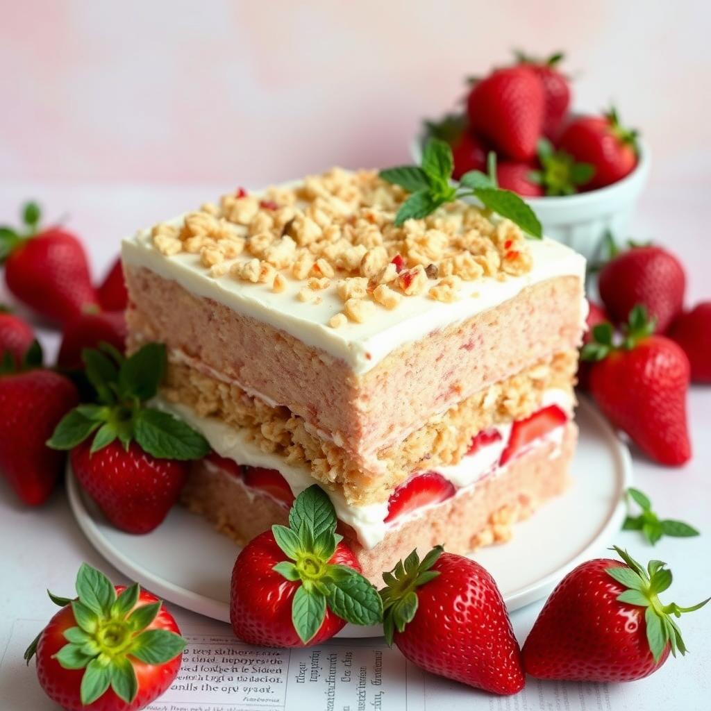 Strawberry Crunch Cake Delights