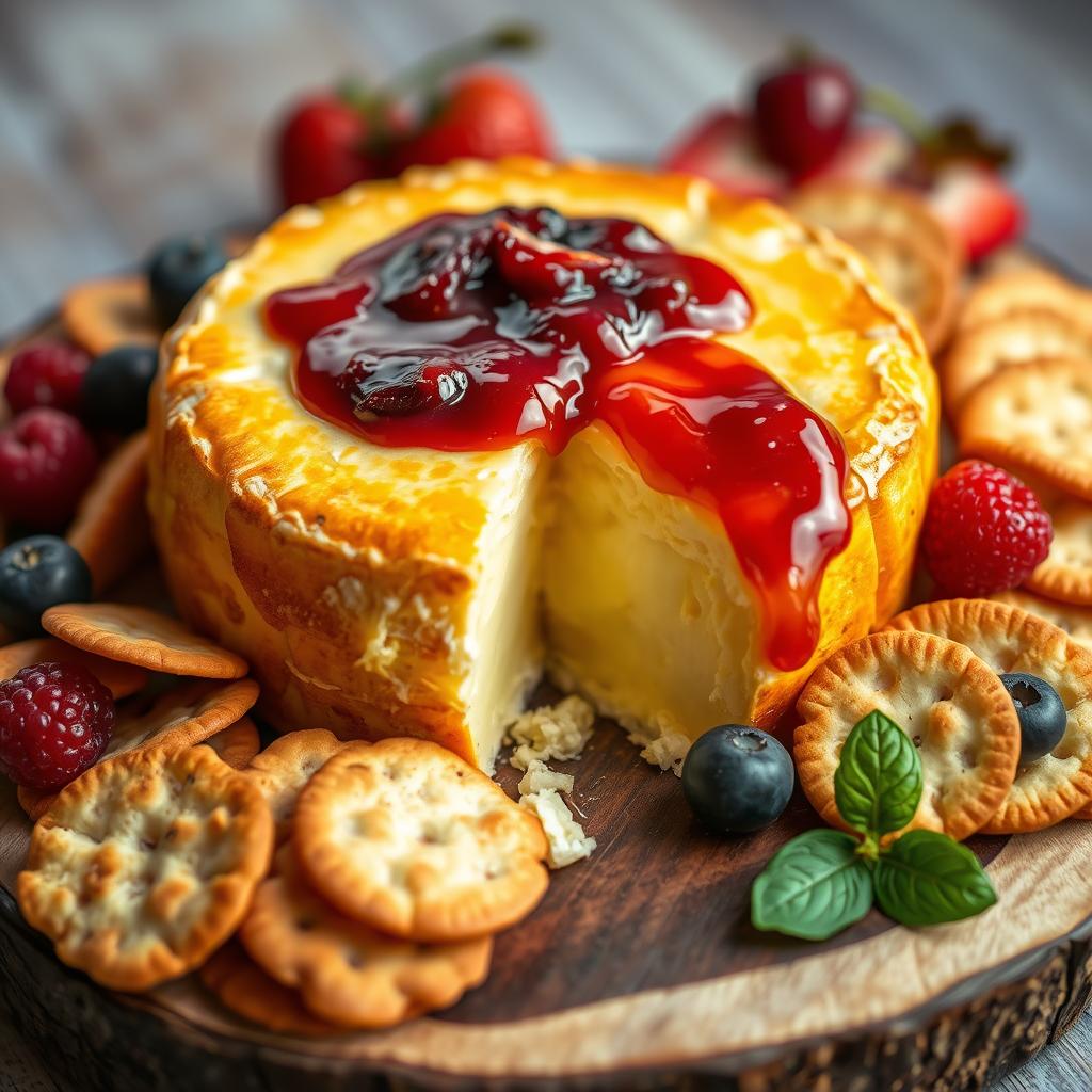 baked brie cheese with jam