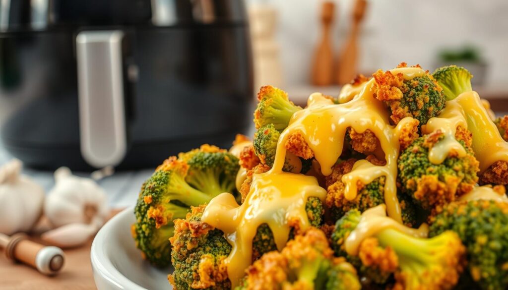 broccoli and cheese in the air fryer