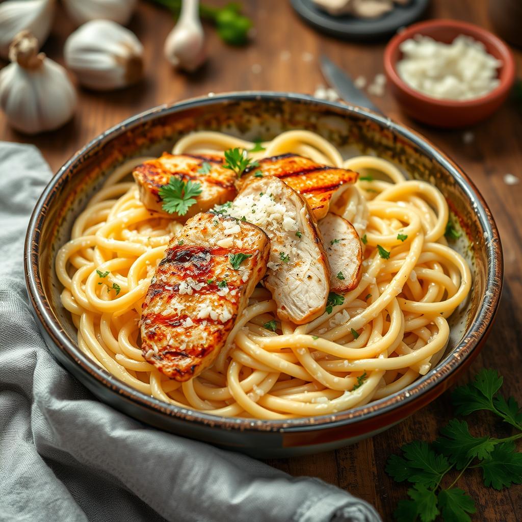 garlic parmesan chicken pasta