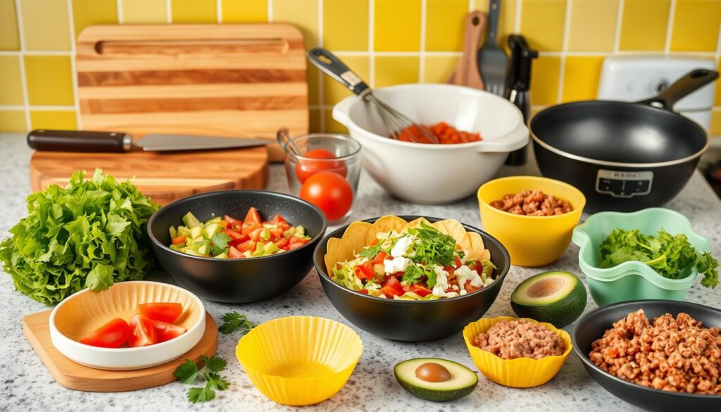 kitchen equipment for taco bowl