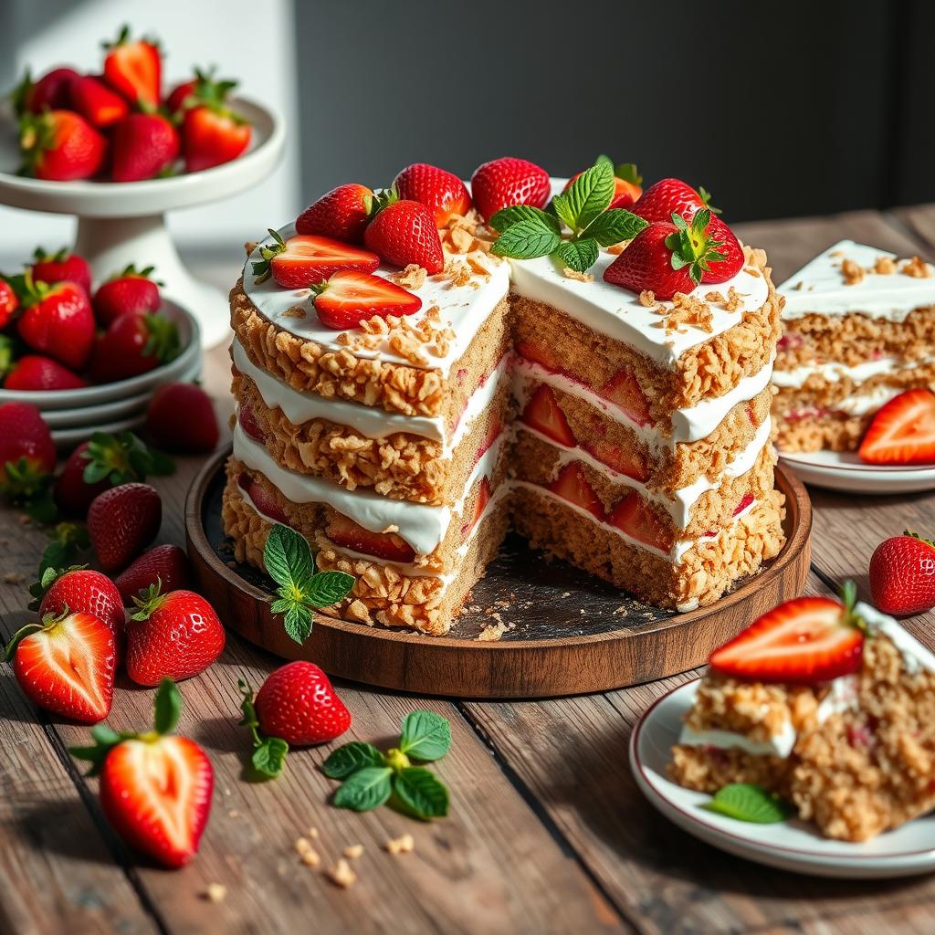 strawberry crunch cake