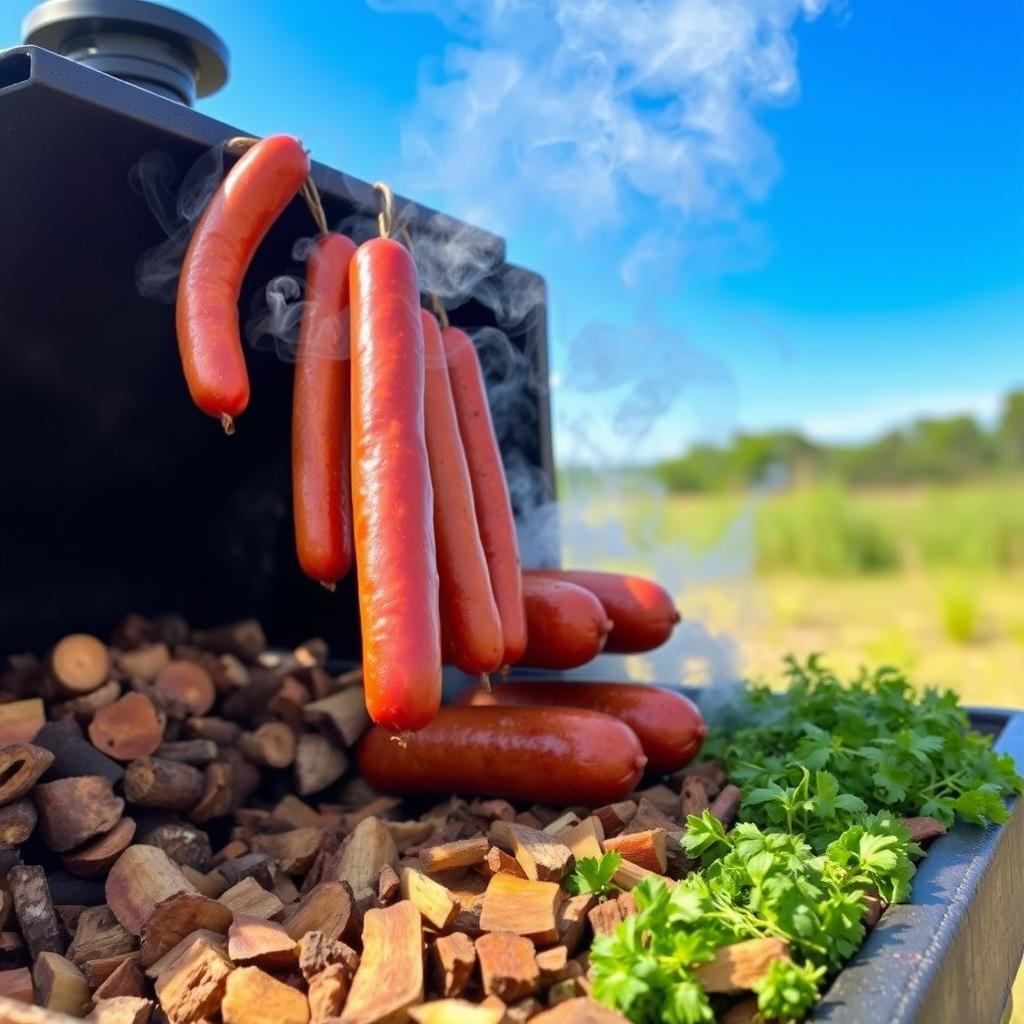 Andouille Sausage Smoking Process