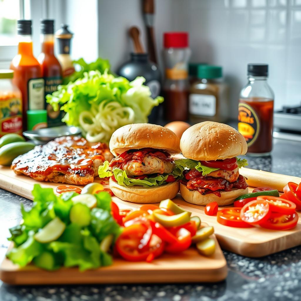 Barbecue Chicken Sliders Preparation