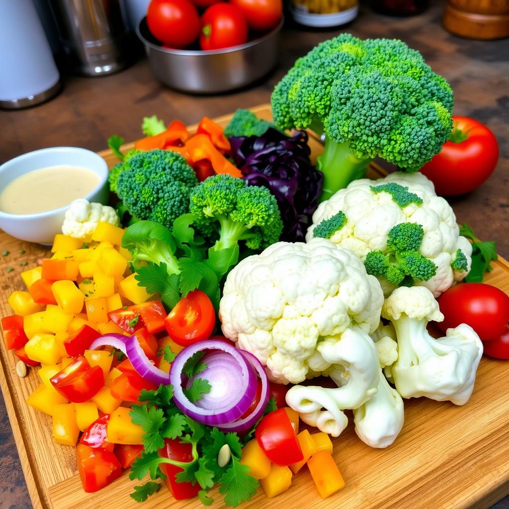 Cauliflower Broccoli Salad Ingredients