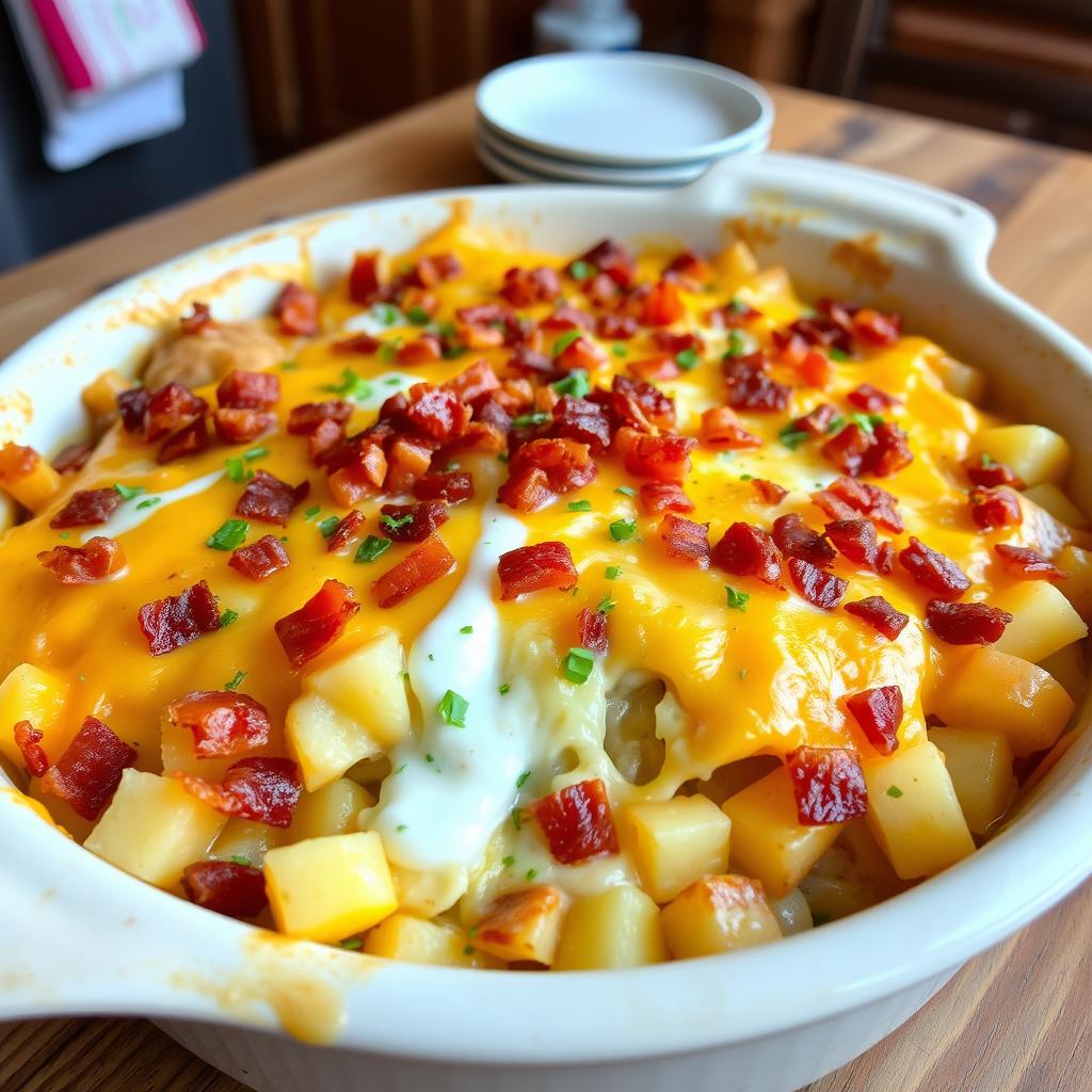 Cheesy Bacon Ranch Potato Casserole