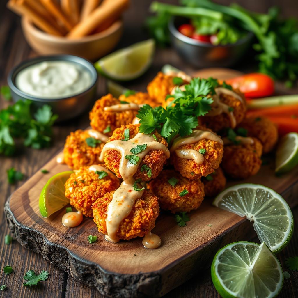 Crispy Bang Bang Salmon Bites Appetizer