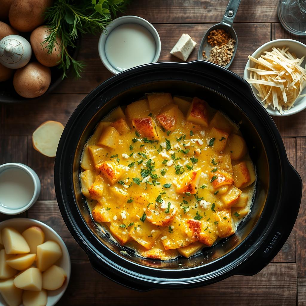 Crock Pot Au Gratin Potatoes Preparation