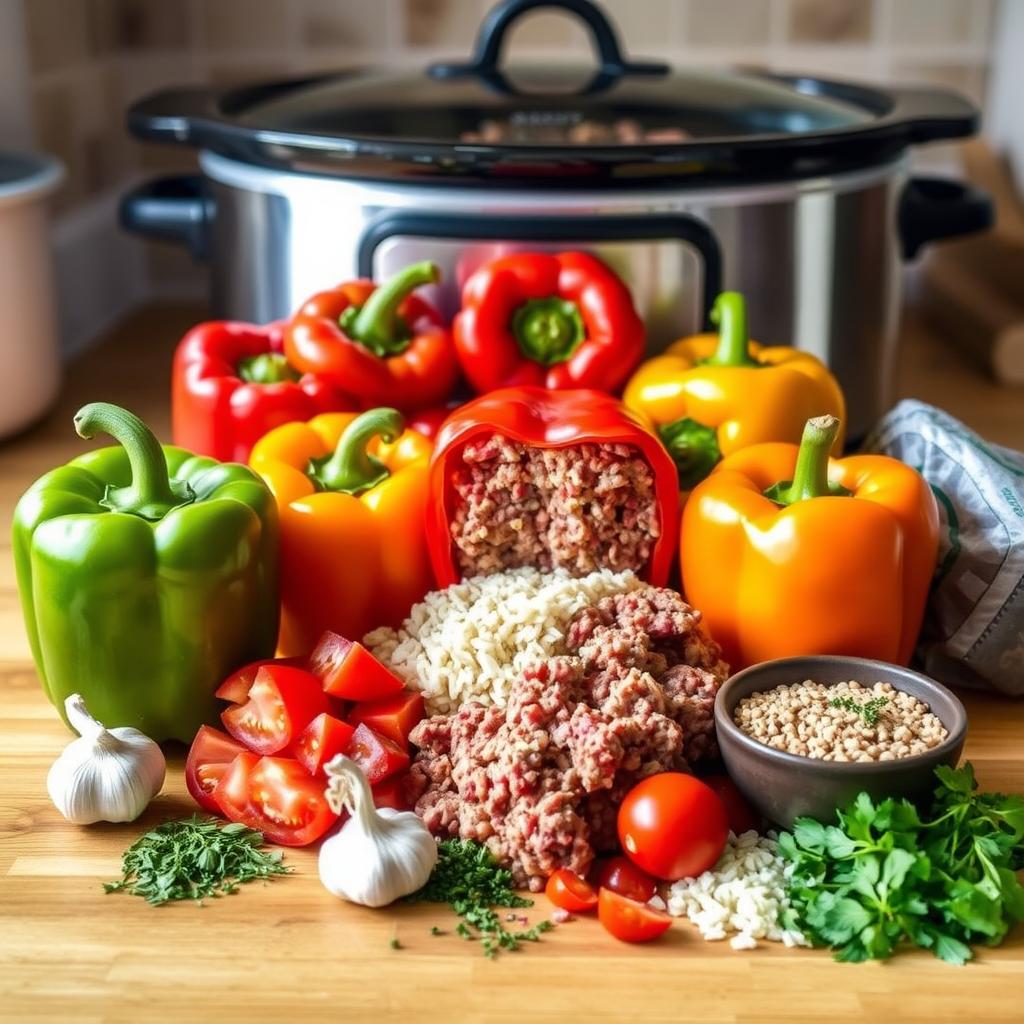 Crockpot Stuffed Pepper Soup Preparation