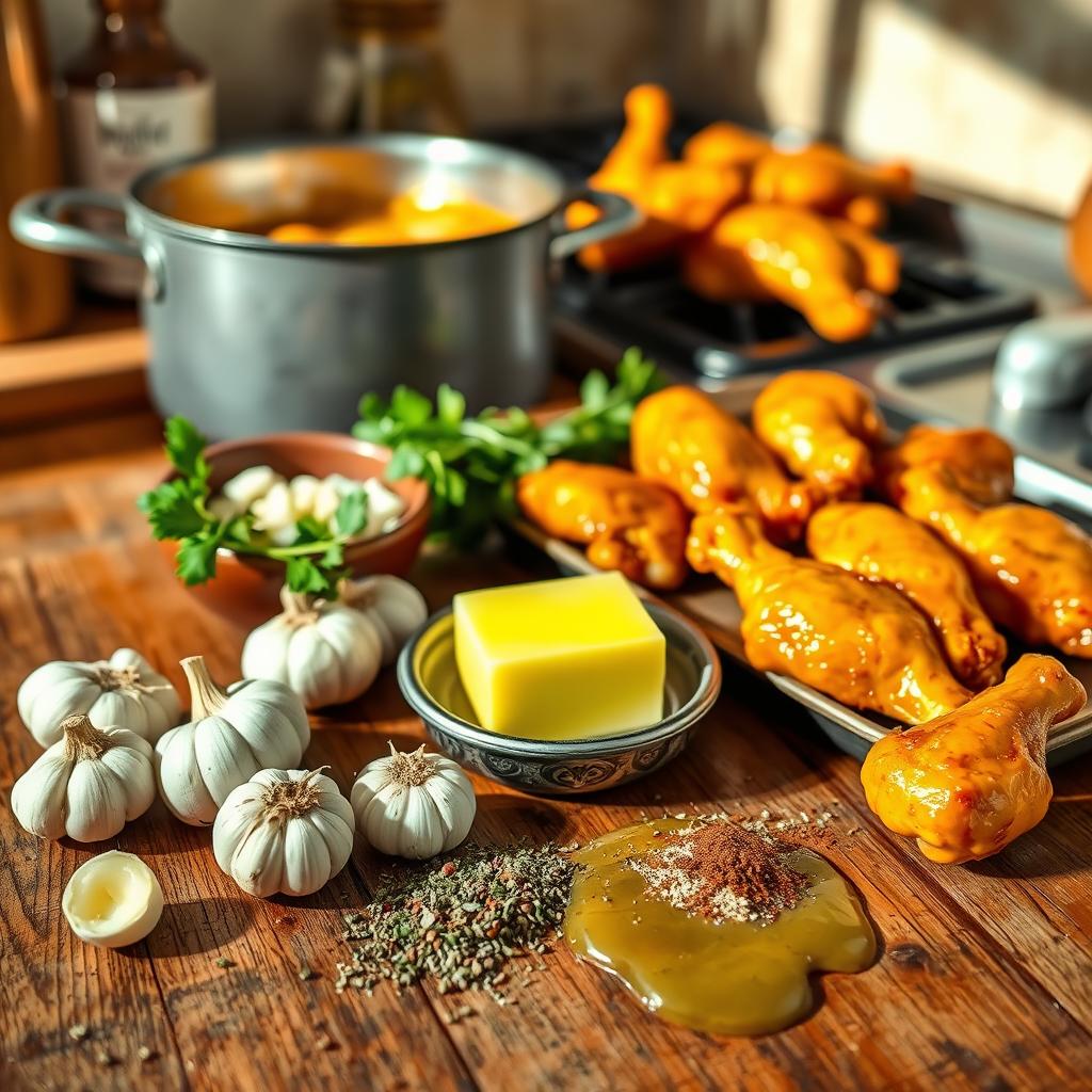 Garlic Butter Wing Sauce Preparation