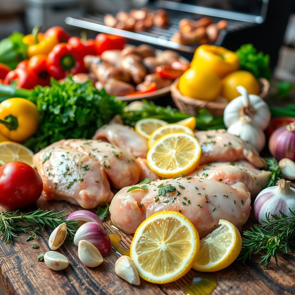 Greek Style Barbecue Chicken Ingredients