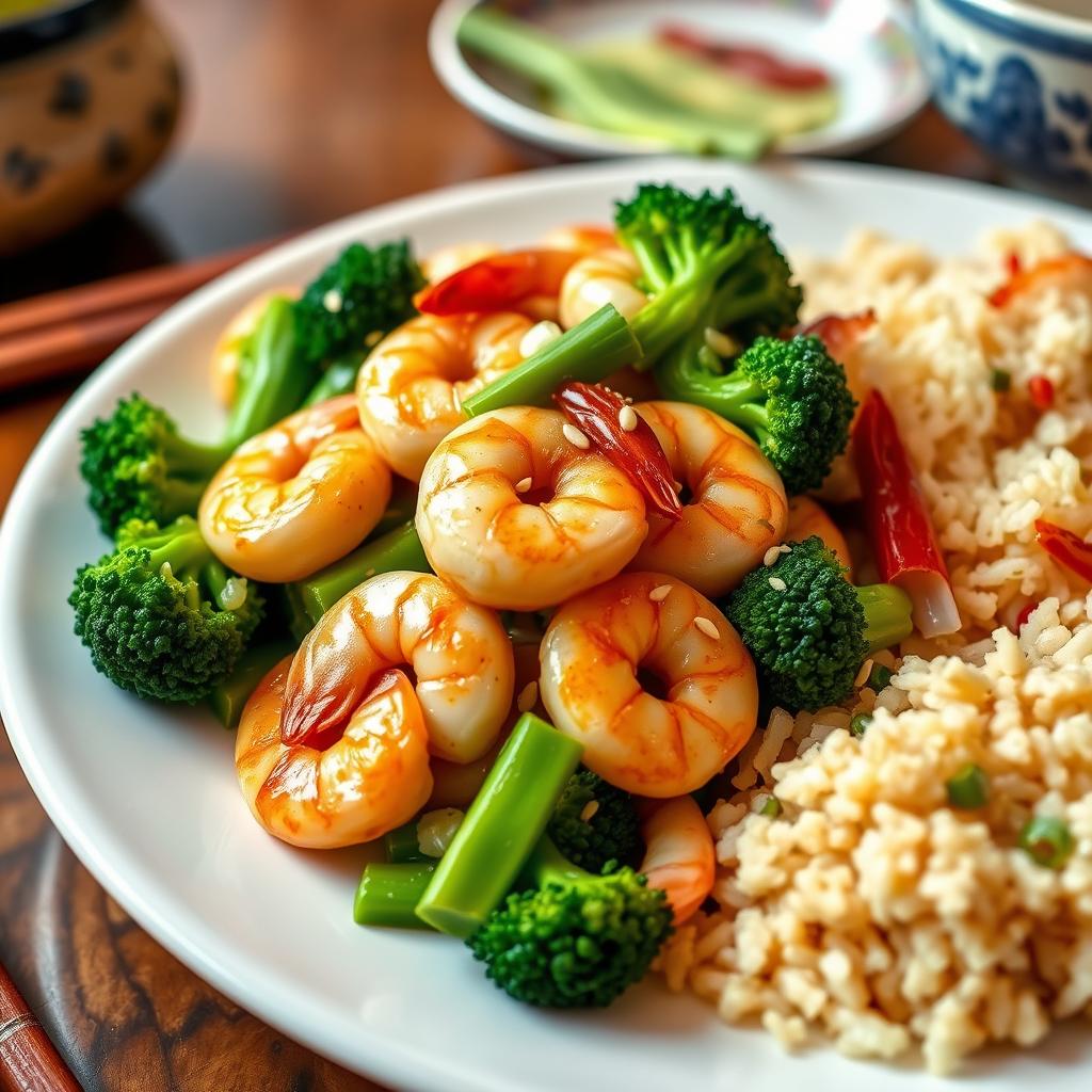 Healthy Shrimp and Broccoli Meal