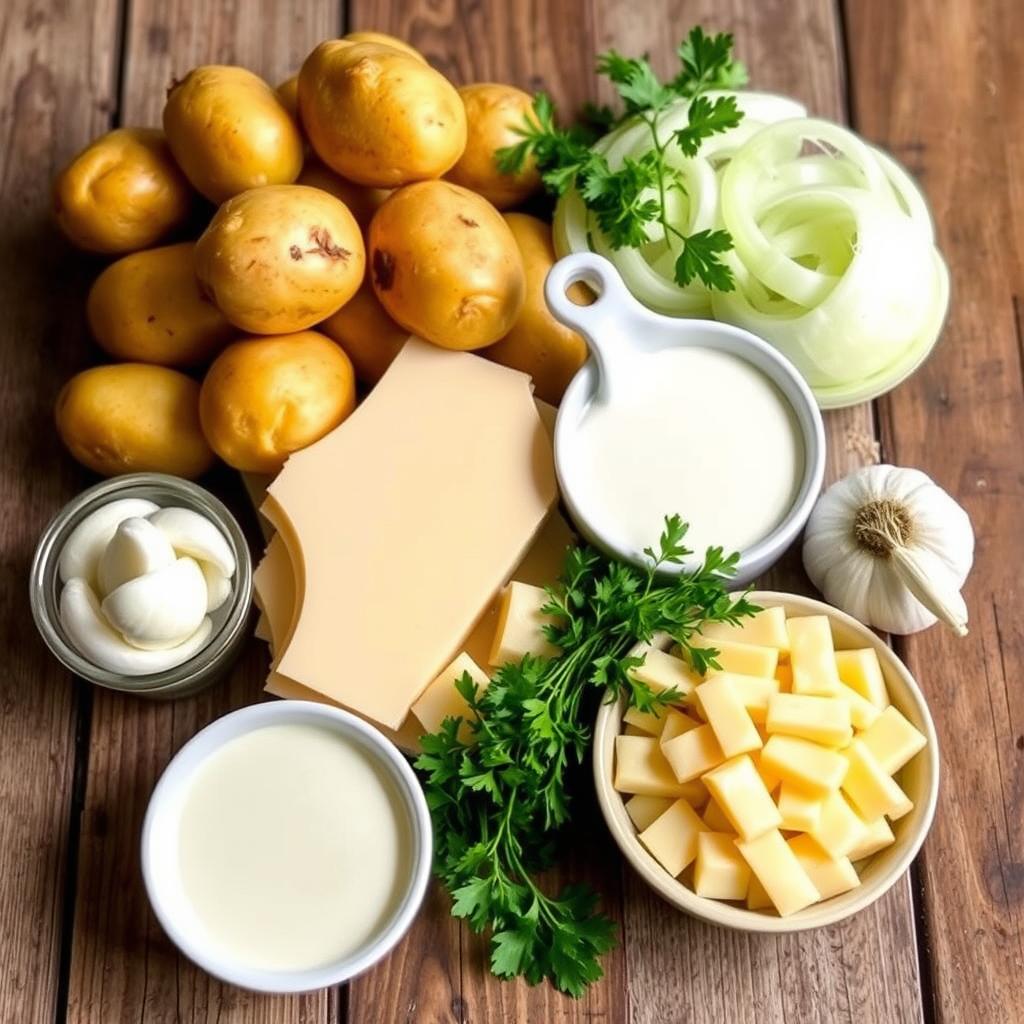 Ingredients for Crock Pot Potato Gratin