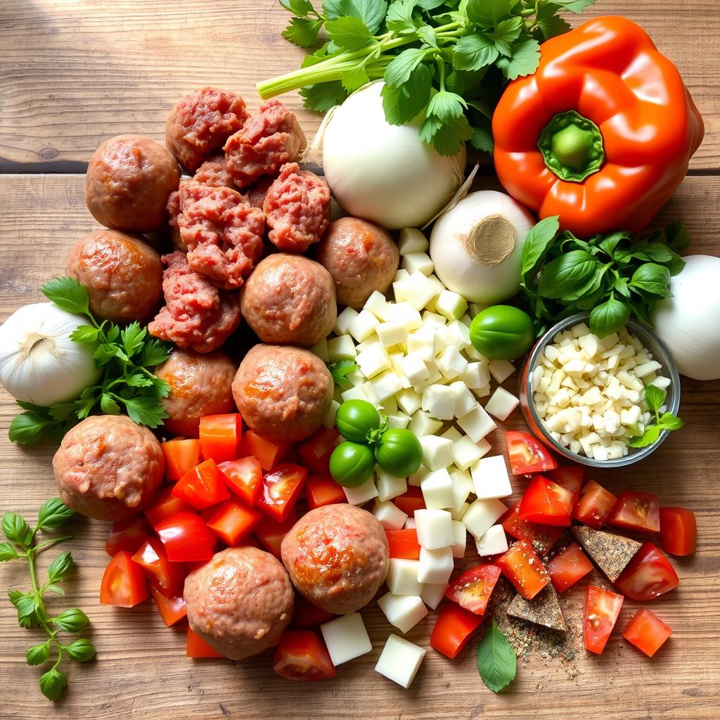 Low-Carb Meatball Casserole Ingredients