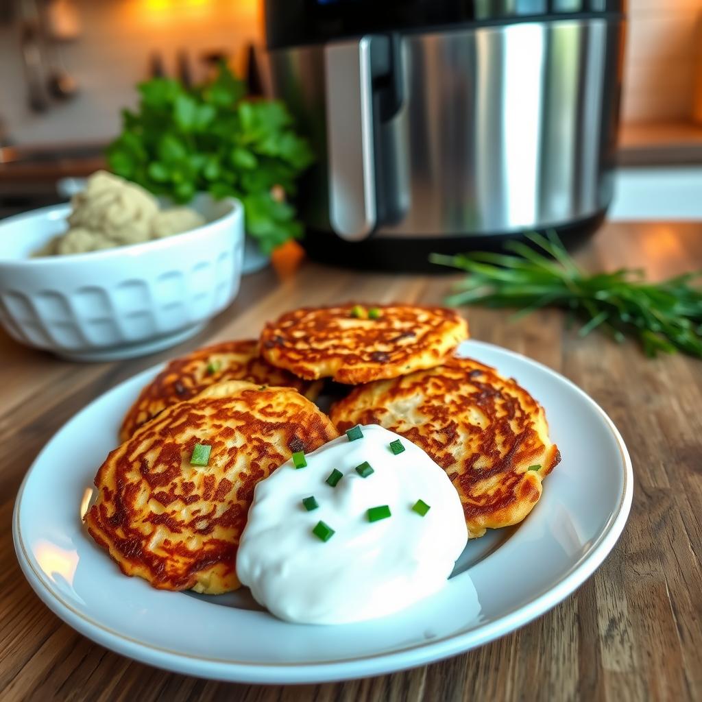 air fryer potato pancakes from leftover mashed potatoes