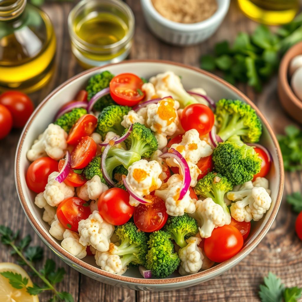 cauliflower broccoli salad recipe