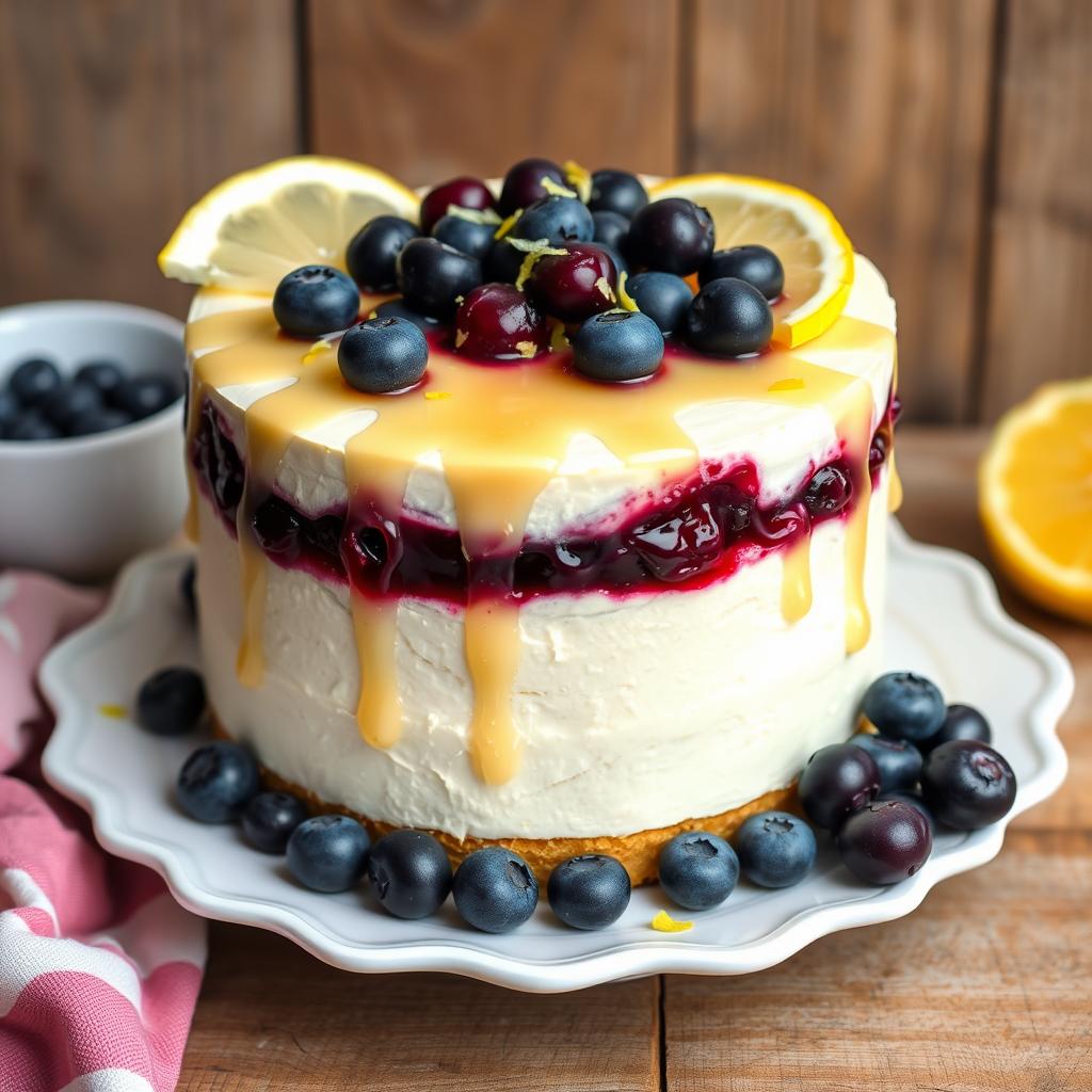 lemon blueberry cheesecake cake